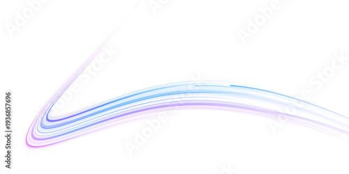 Glowing cyan neon streaks stretch along a virtual road. Bright motion trails suggest speed and digital traffic. Ideal illustration for technology concepts.