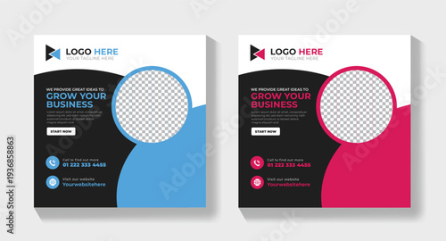 Modern Social Media Post Template for Instagram, Facebook & Marketing, Creative Modern Social Media Post Design Template for Digital Marketing
