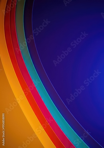 Abstract composition featuring repeating curved lines and alternating colors creating a dynamic sense of flowing visual movement ,abstract art ,shape ,pattern