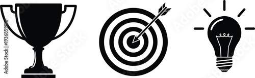 Motivational icons for success and achievement