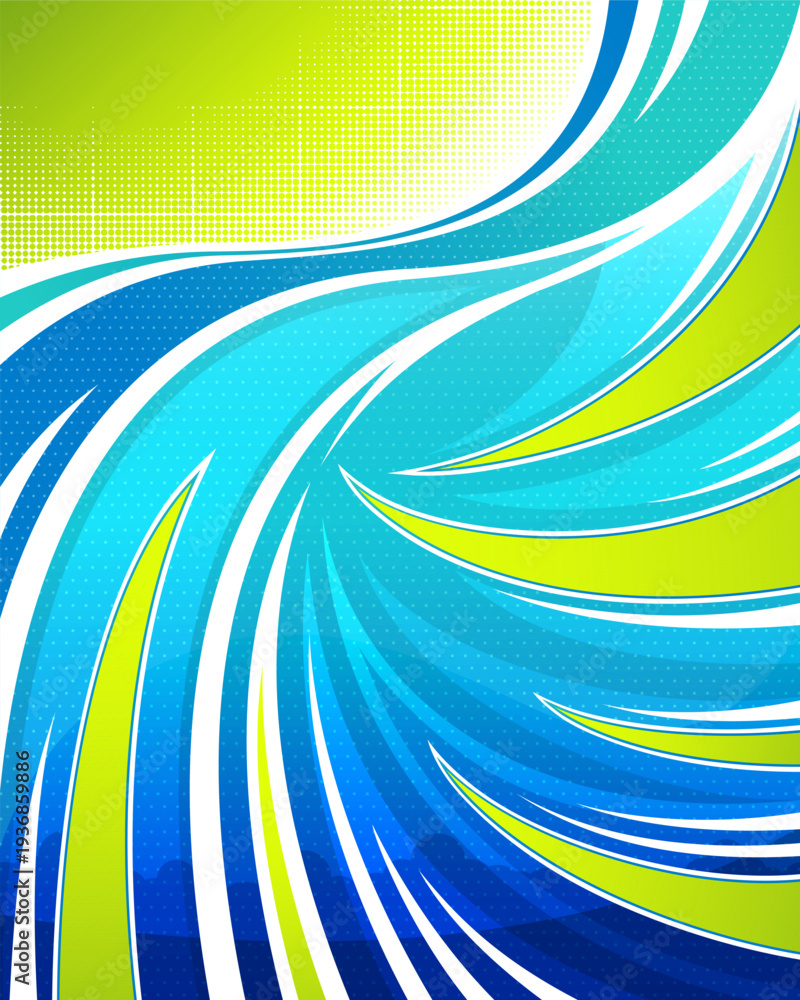 Obraz premium Abstract blue and green swirls background