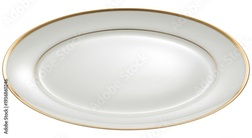 White plate with gold rim ceramic plate dinner plate