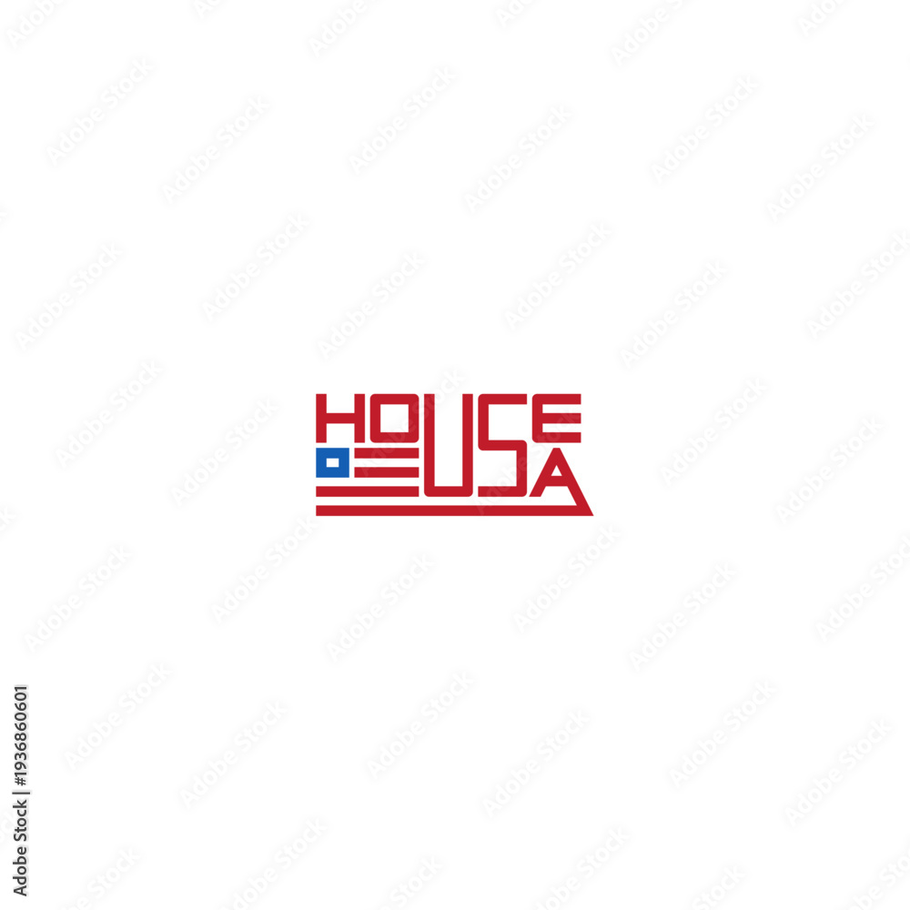 Obraz premium House and USA abbreviation of words logo.