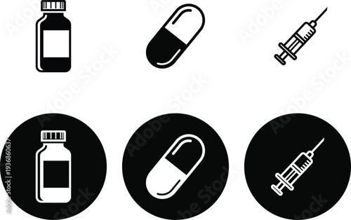 Medical and pharmaceutical icons