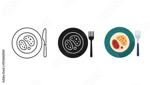 Food Plate Meal Cutlery Commercial