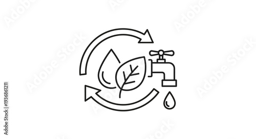 Eco friendly water conservation concept icon.