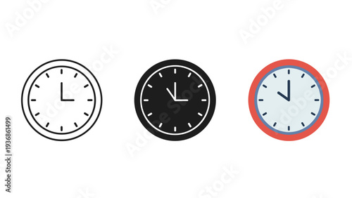 Clock Icons Time Management Business Vector Art