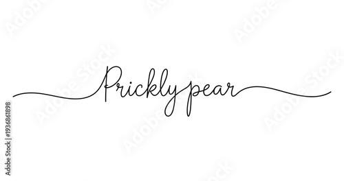 Elegant script of 'prickly pear' in handwritten calligraphy. No editable strokes