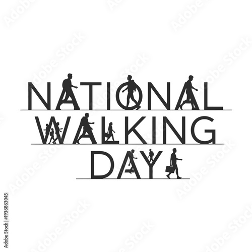 Celebrating National Walking Day with diverse people walking together in a scenic outdoor environment from a frontal viewpoint