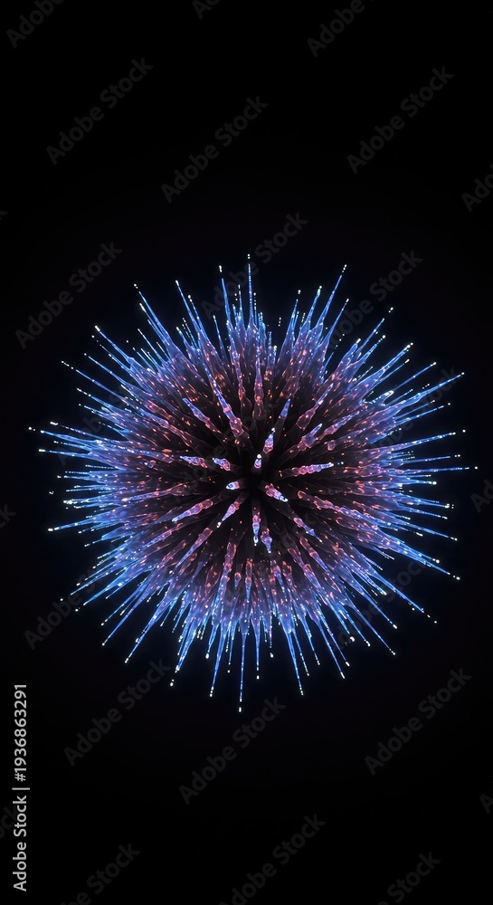 Fototapeta premium Abstract glowing concepts bursting from a core point, symbolizing high energy ideation and rapid concept generation ,flow ,explosion ,rapid