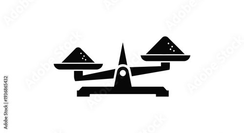 A black silhouette of traditional balance scales depicting weight and measurement concepts high quality professional detailed