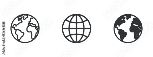 Globe Icon Vector Illustration with Web Symbol, WWW Sign, Website and Homepage Earth Icon