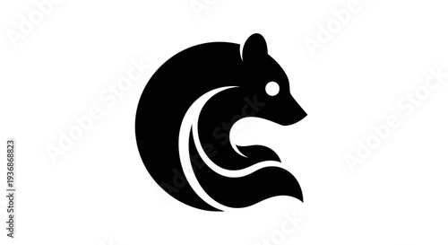 Stylized black bear logo design