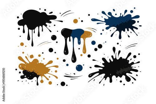 Abstract ink splash texture. Dynamic ink drops and stains creating a creative and modern backdrop. Calm artistic chaos with controlled composition and visual