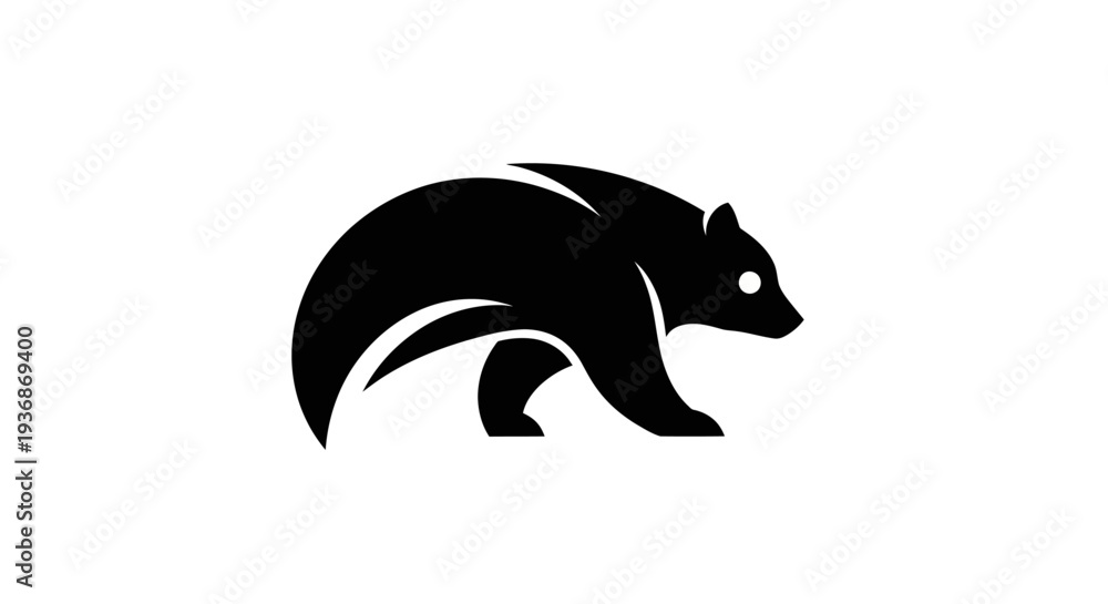 Fototapeta premium Stylized black bear silhouette design
