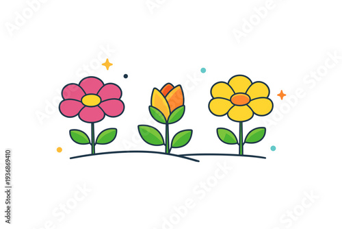 Late bloomers represented through a bud opening among fully grown flowers, communicating individuality, quiet confidence, and natural variation in growth. A