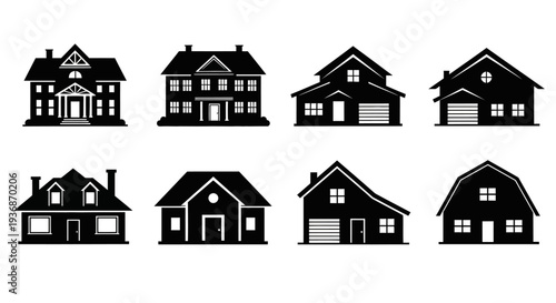 Collection of stylized strawberries in various arrangements and cuts