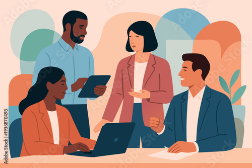 Different kind of bussiness meating Flat style