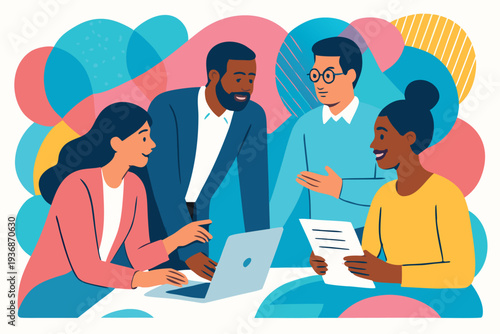 Different kind of bussiness meating Flat style