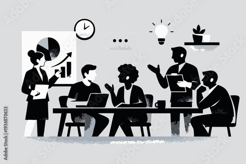 Different kind of bussiness meating Flat style