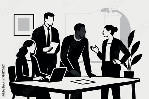 Different kind of bussiness meating Flat style