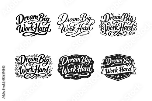 Inspirational quote. Set lettering. harmonious lettering variations of the same emblematic concept, each with different artistic interpretation (Bold
