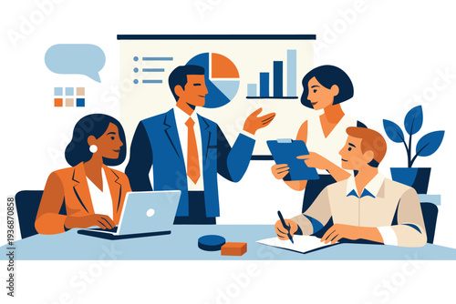 Different kind of bussiness meating Flat style