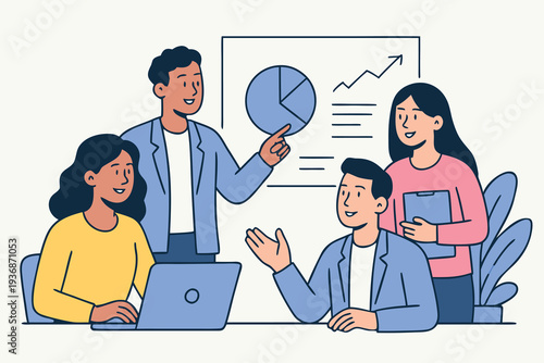 Different kind of bussiness meating Flat style