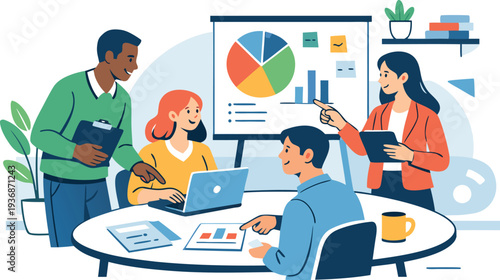 Different kind of bussiness meating Flat style