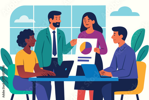 Different kind of bussiness meating Flat style