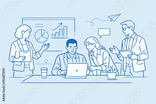 Different kind of bussiness meating Flat style