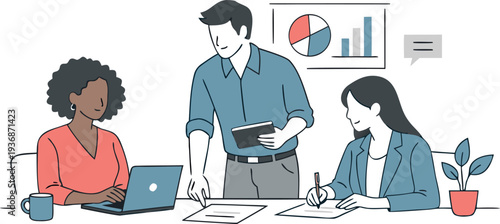 Different kind of bussiness meating Flat style