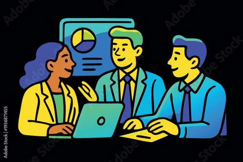 Different kind of bussiness meating Flat style