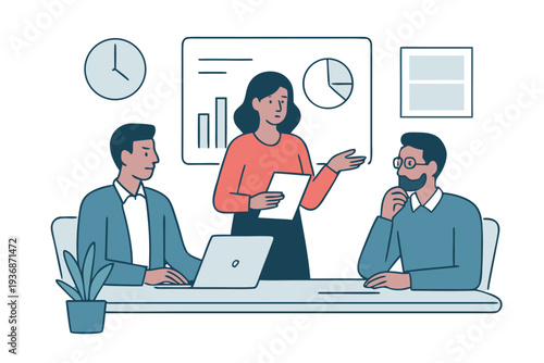 Different kind of bussiness meating Flat style