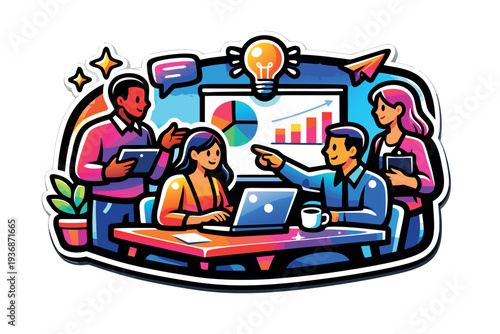 Different kind of bussiness meating Flat style