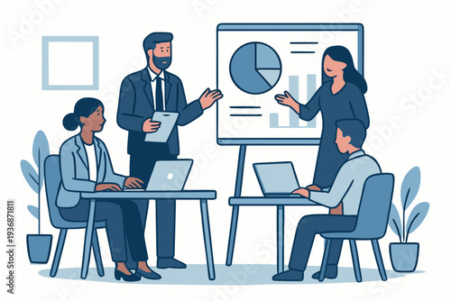 Different kind of bussiness meating Flat style