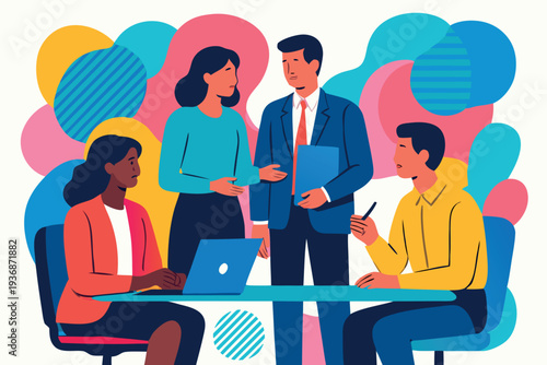 Different kind of bussiness meating Flat style