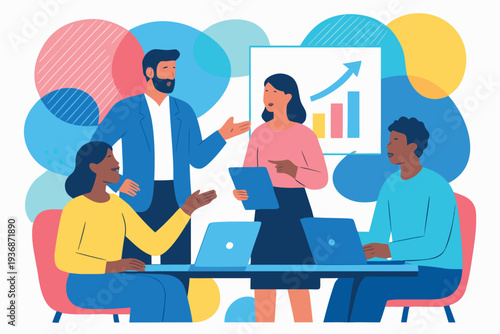 Different kind of bussiness meating Flat style