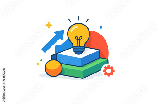 Editorial geometric motif suggesting innovation and contemporary thinking with layered shapes and subtle depth creating a polished stock ready visual accent.