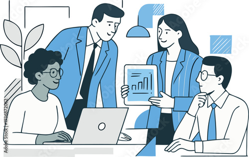 Different kind of bussiness meating Flat style