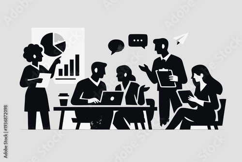 Different kind of bussiness meating Flat style