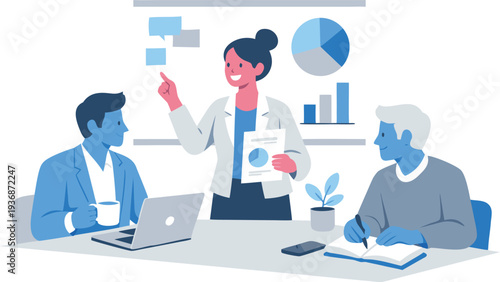 Different kind of bussiness meating Flat style