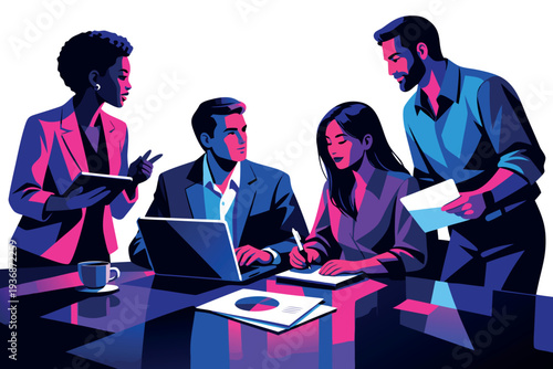 Different kind of bussiness meating Flat style