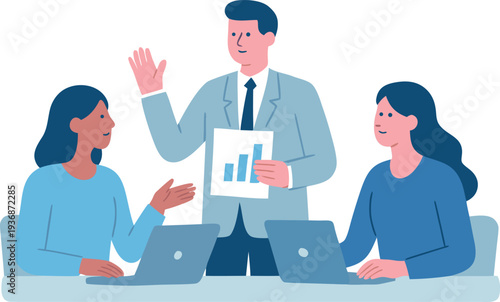 Different kind of bussiness meating Flat style