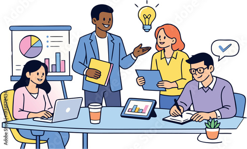 Different kind of bussiness meating Flat style