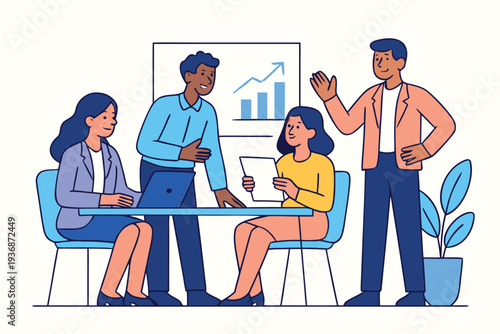 Different kind of bussiness meating Flat style