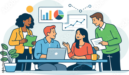 Different kind of bussiness meating Flat style