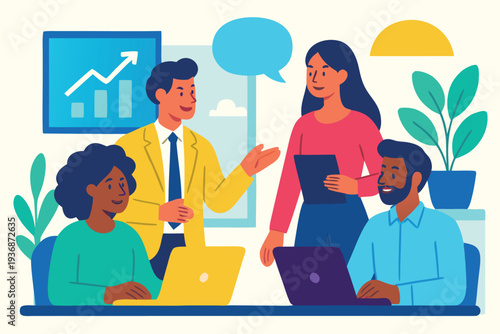 Different kind of bussiness meating Flat style