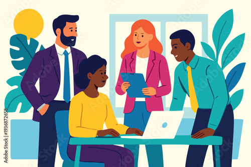 Different kind of bussiness meating Flat style