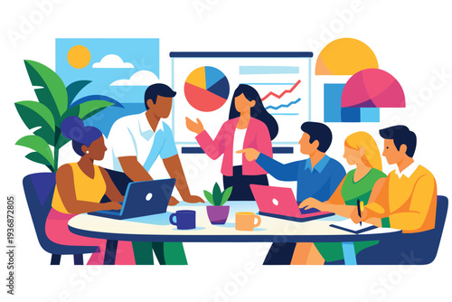 Different kind of bussiness meating Flat style